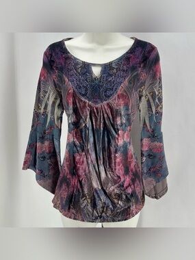 World Unity multicolored floral shirt
